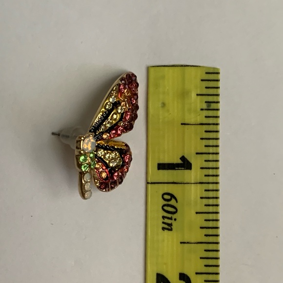 Pave Butterfly Wings Golden Earrings NEW - Picture 10 of 12
